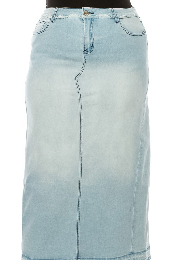 Denim Long Skirt Plus Size
