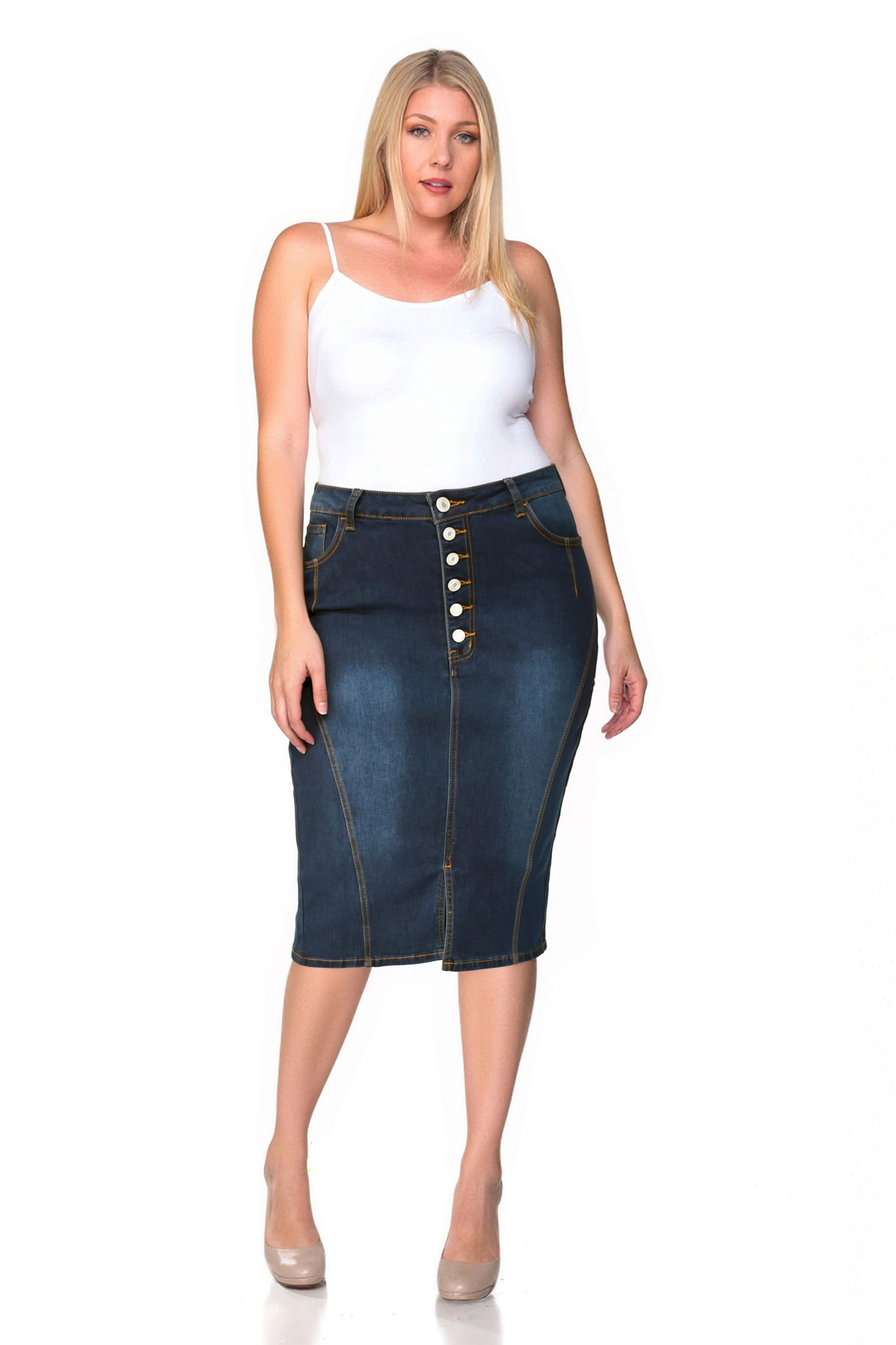 Denim Skirt Plus Size