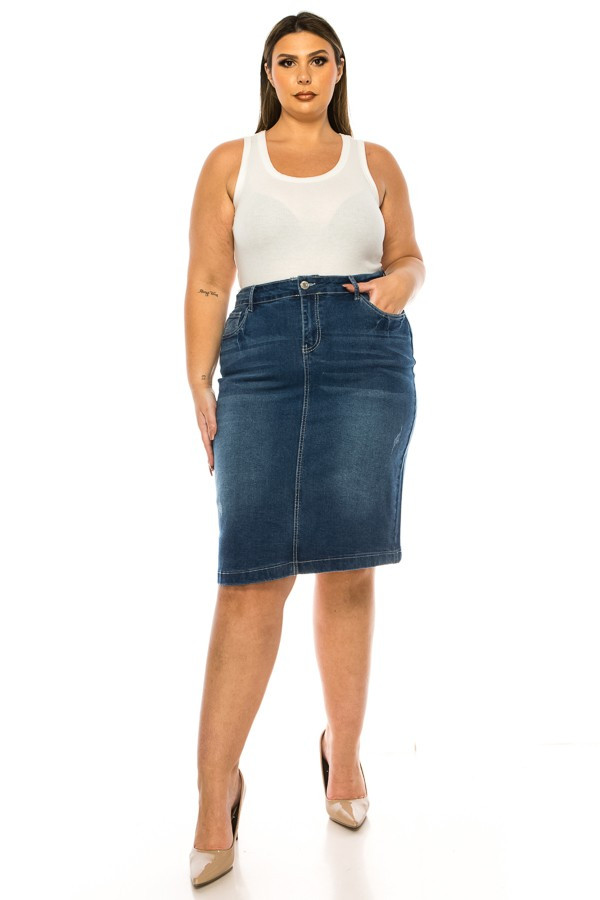 Denim Skirt Plus Size